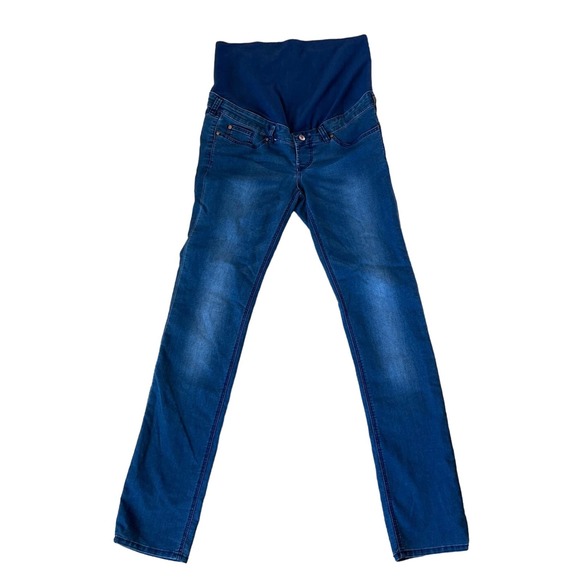 NWOT Maternity H&M Mama Jeans Medium‎ Wash Skinny SZ 10 - Picture 1 of 4